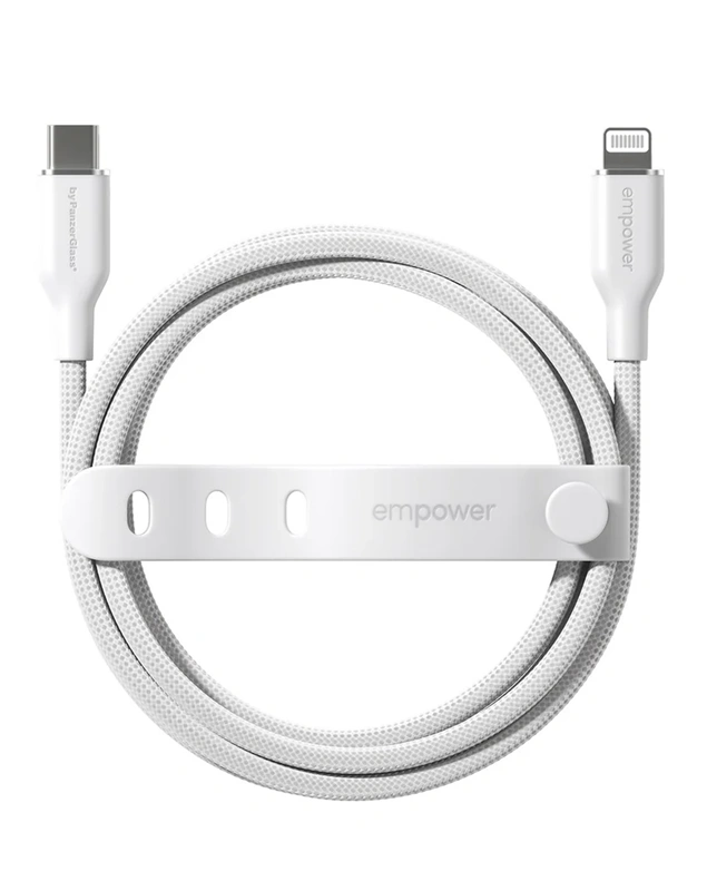 Empower įkrovimo laidas USB-C į Lightning, 1.2m - 240W, balta, 6 nuotrauka